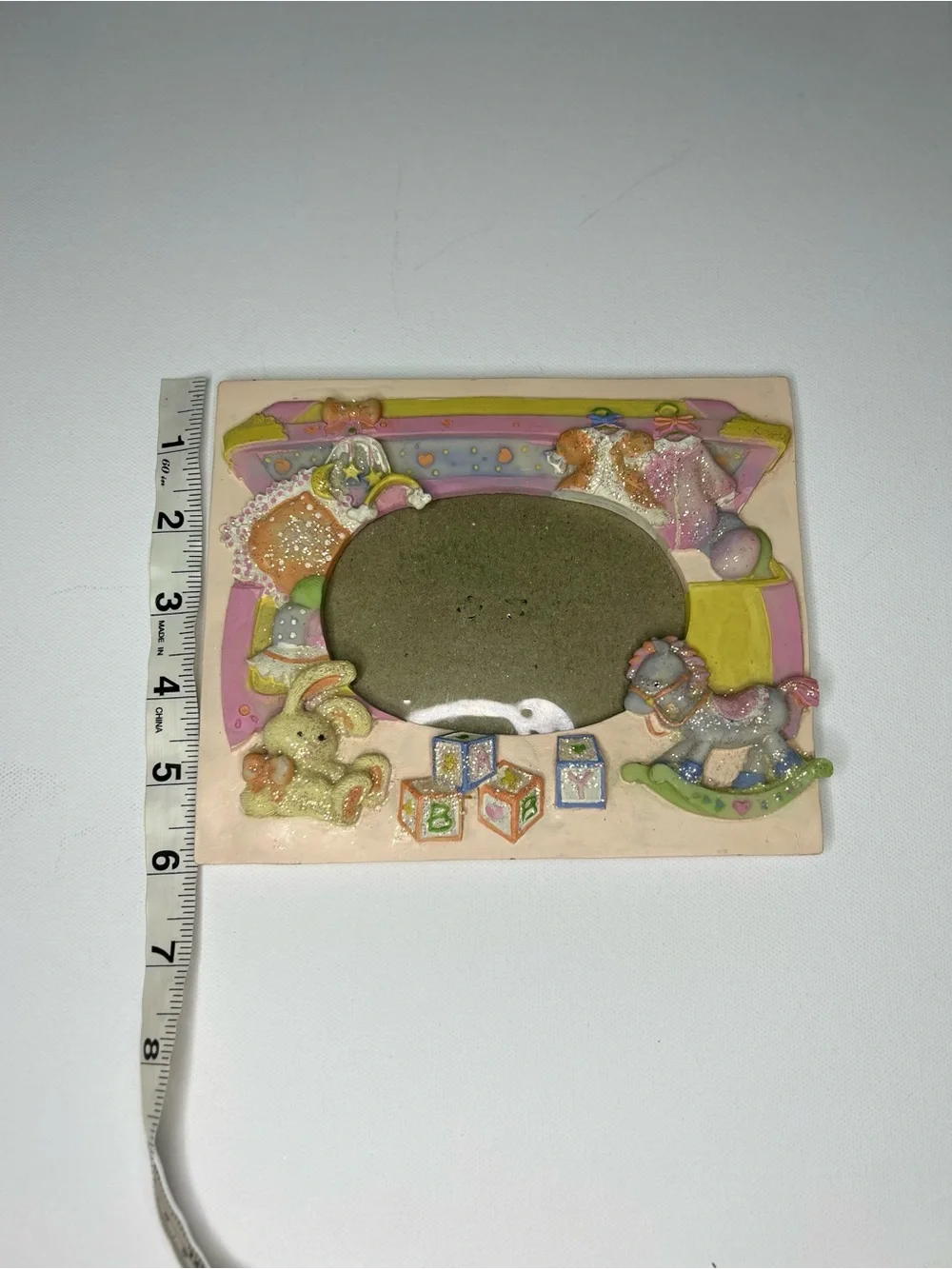 Vintage Pastel 3D Baby Nursery Picture Frame Resin Hand Painted 80s/90s